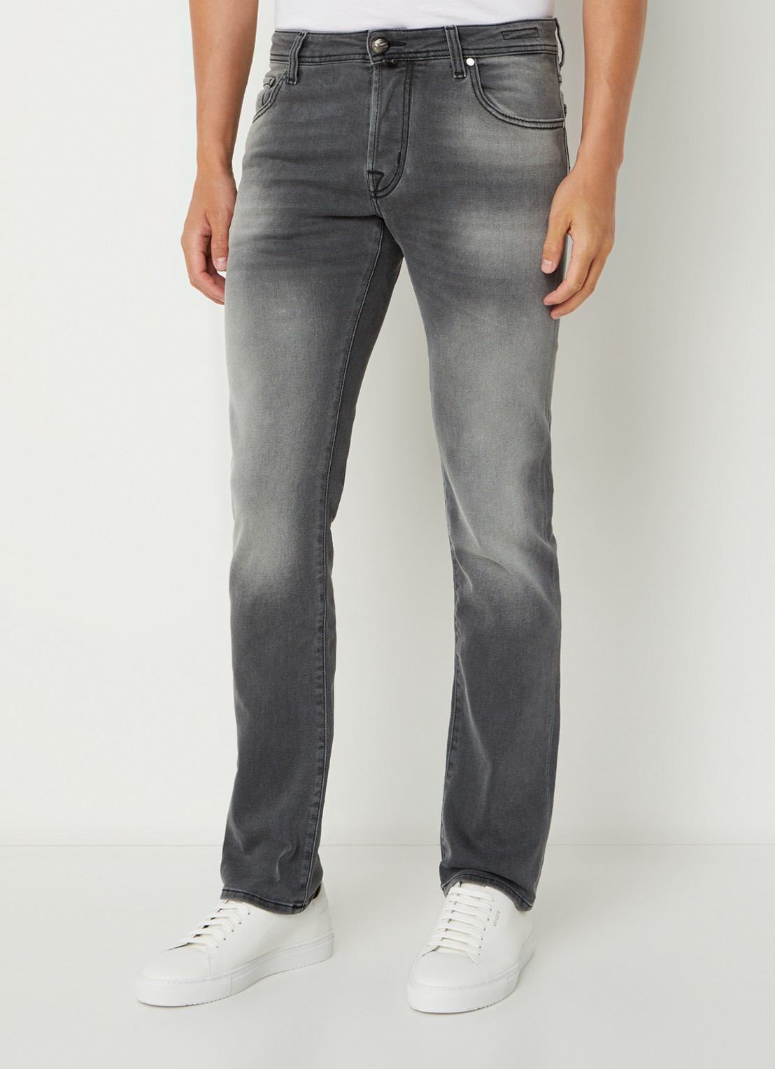Jacob Cohën Nick slim fit jeans met gekleurde wassing  - detail grijs