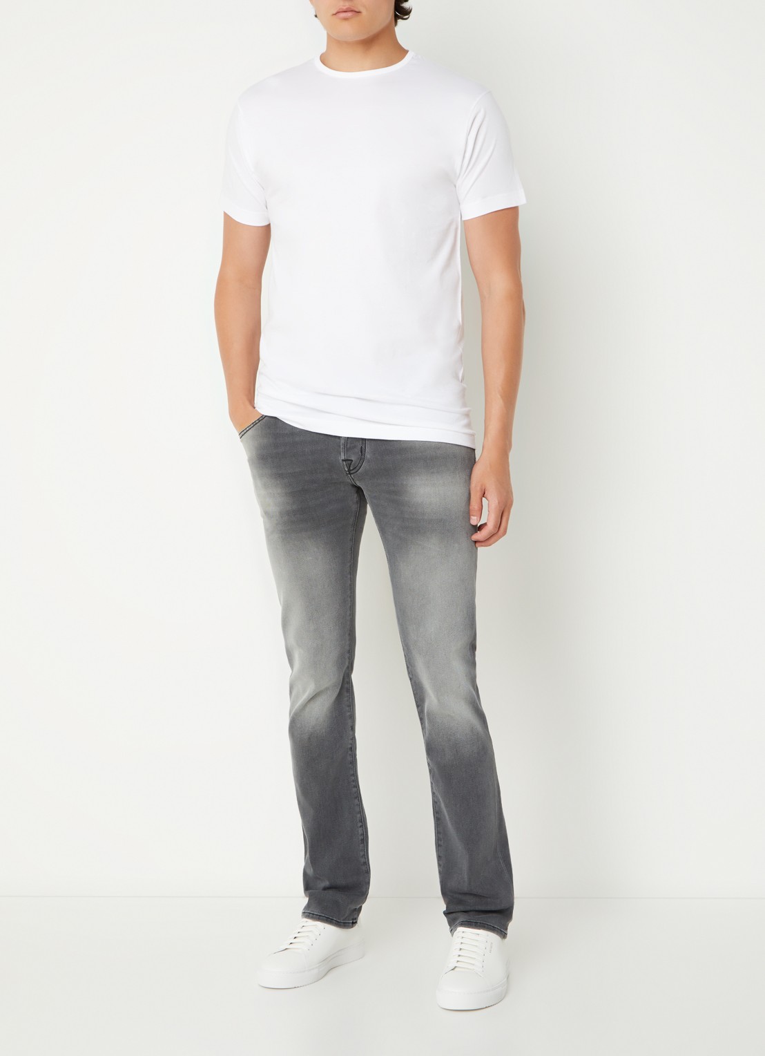 Jacob Cohën Nick slim fit jeans met gekleurde wassing  - voorkant 5 grijs