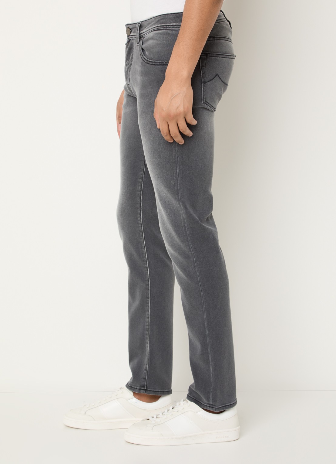 Jacob Cohën Nick slim fit jeans met gekleurde wassing - detail 5 donkergrijs