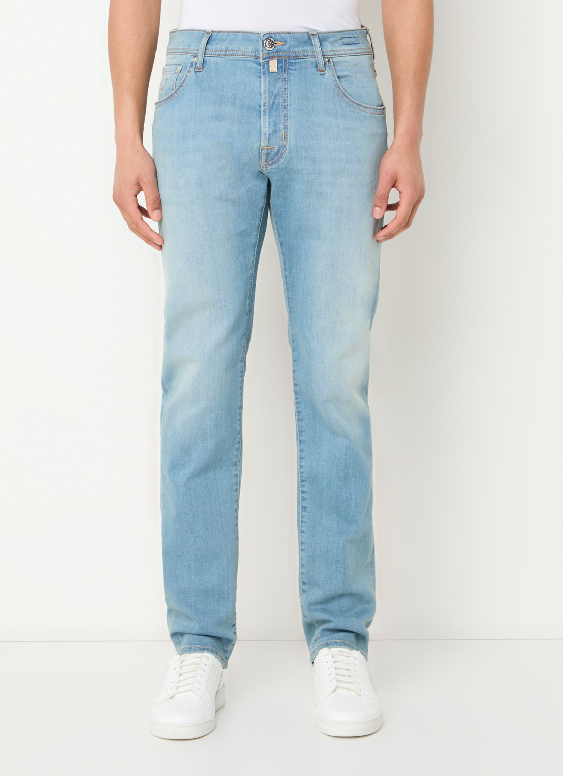 Jacob Cohën Nick slim fit jeans met lichte wassing - detail 4 indigo