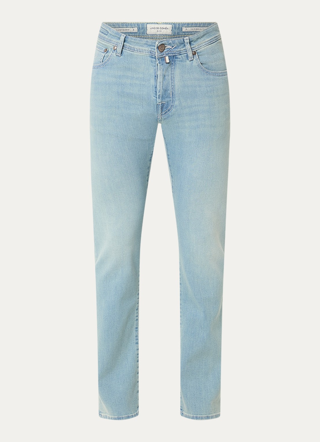 Jacob Cohën Nick slim fit jeans met lichte wassing - voorkant indigo