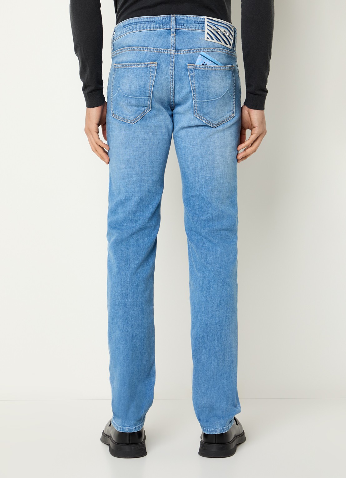 Jacob Cohën Nick slim fit jeans met lichte wassing - achterkant 3 indigo