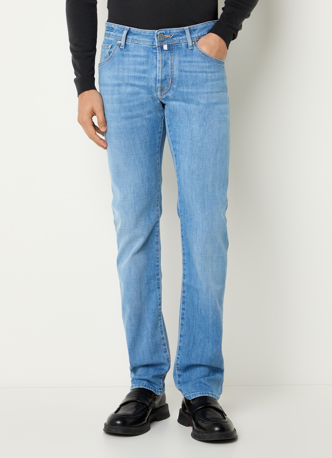 Jacob Cohën Nick slim fit jeans met lichte wassing - detail 4 indigo