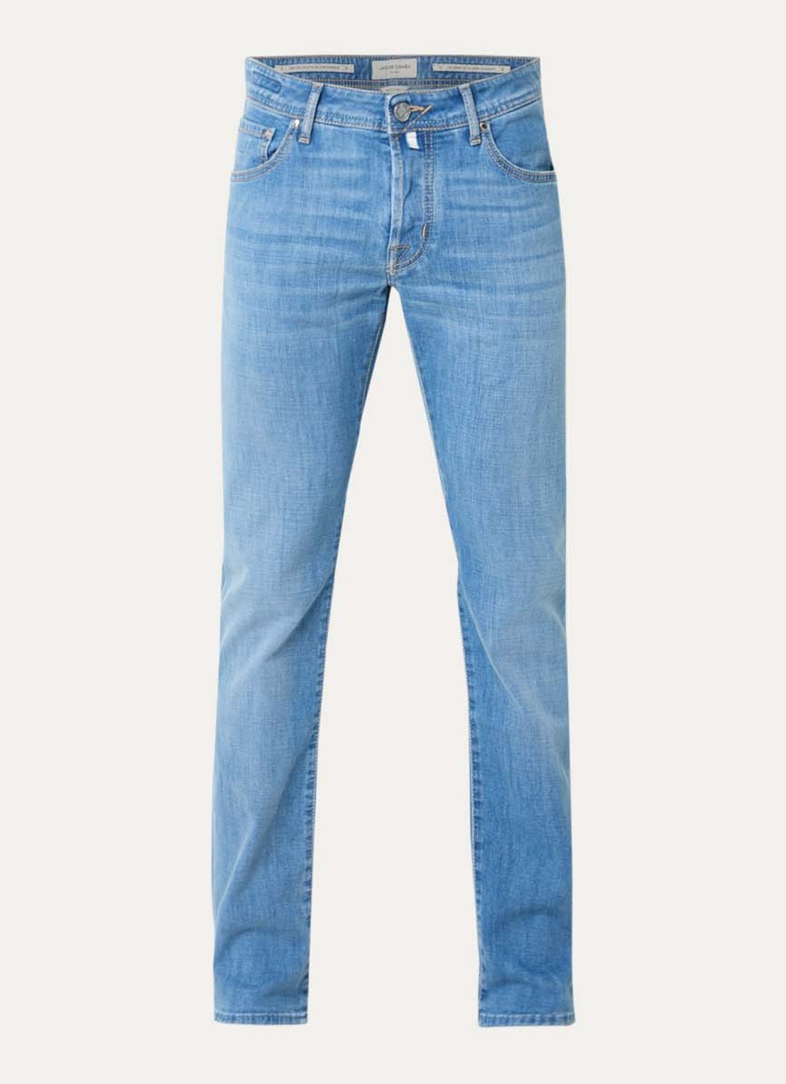 Jacob Cohën Nick slim fit jeans met lichte wassing - voorkant indigo