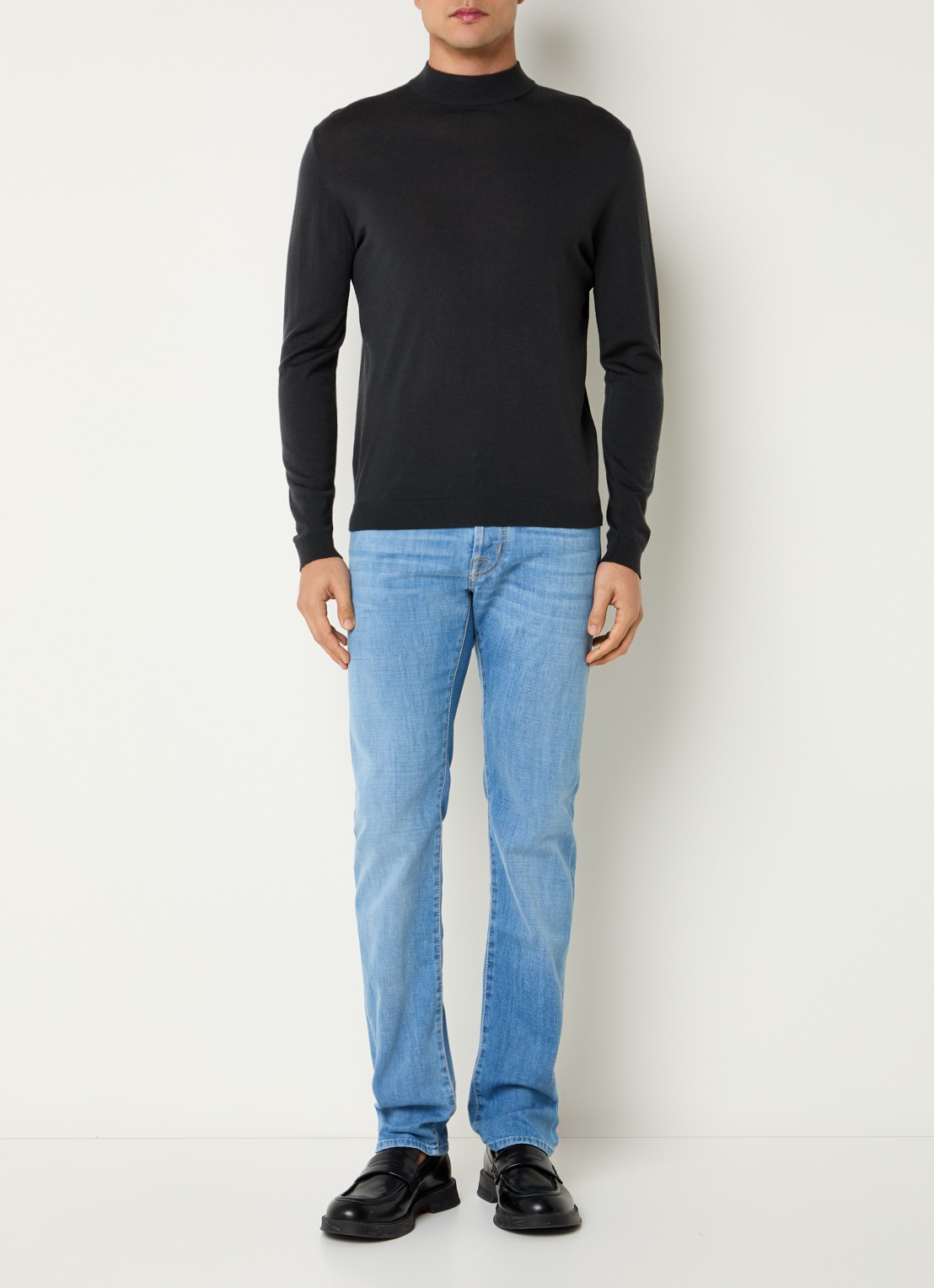 Jacob Cohën Nick slim fit jeans met lichte wassing - voorkant 2 indigo