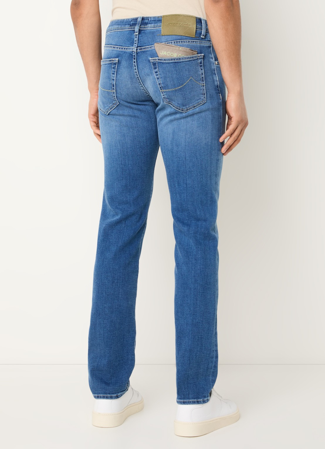 Jacob Cohën Nick slim fit jeans met lichte wassing - achterkant 3 indigo