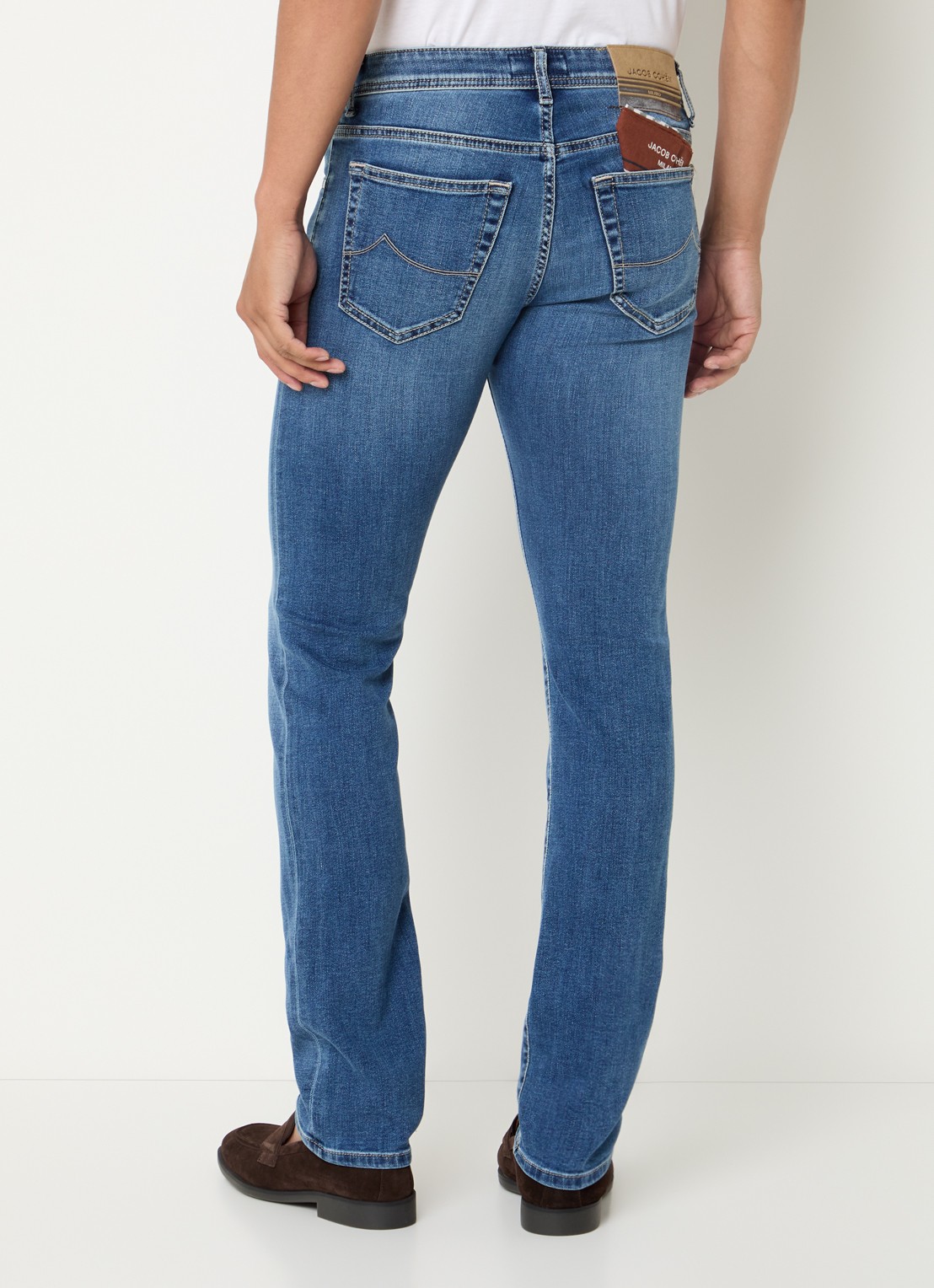 Jacob Cohën Nick slim fit jeans met medium wassing - achterkant 3 blauw