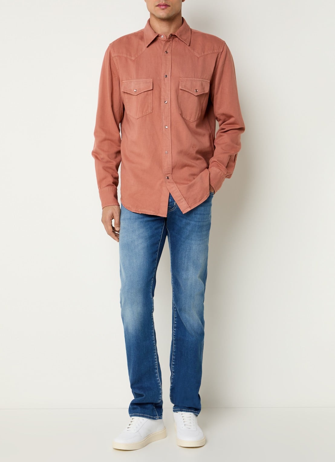 Jacob Cohën Nick slim fit jeans met medium wassing - voorkant 3 indigo
