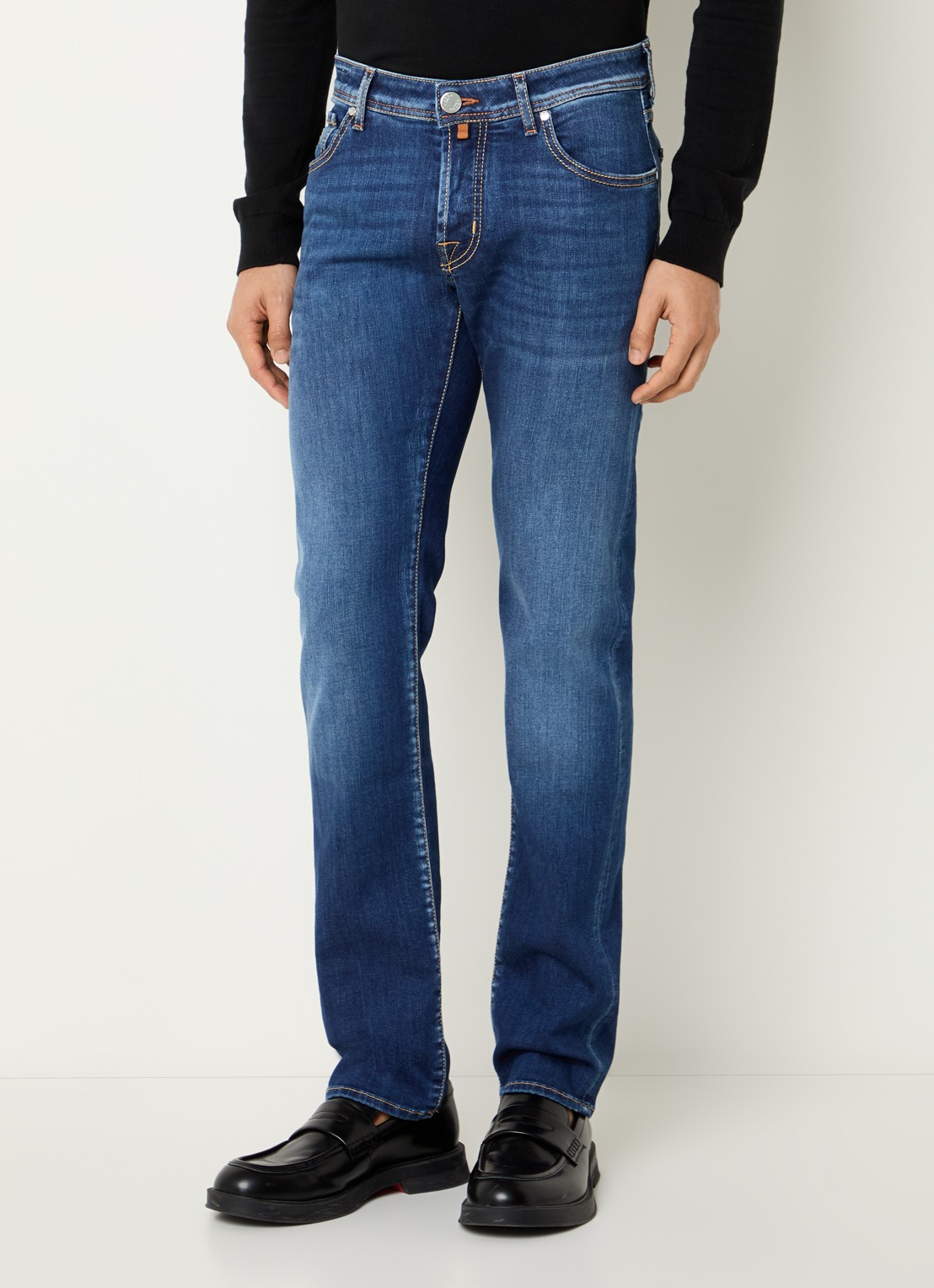Jacob Cohën Nick slim fit jeans met medium wassing - detail 2 indigo