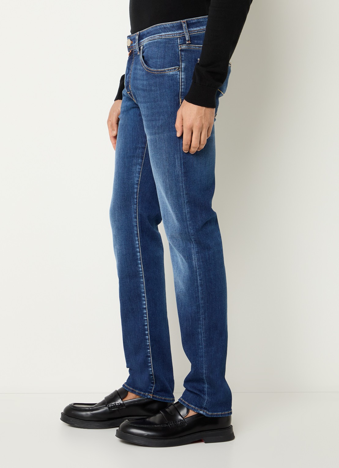 Jacob Cohën Nick slim fit jeans met medium wassing - detail 3 indigo