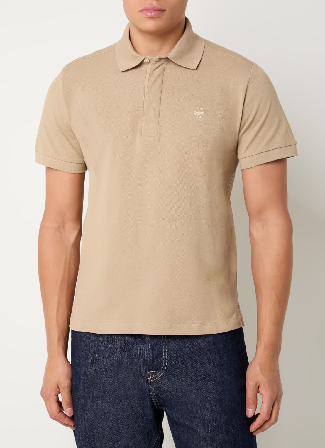 Jacob Cohën Regular fit polo van piqué katoen - detail 2 beige