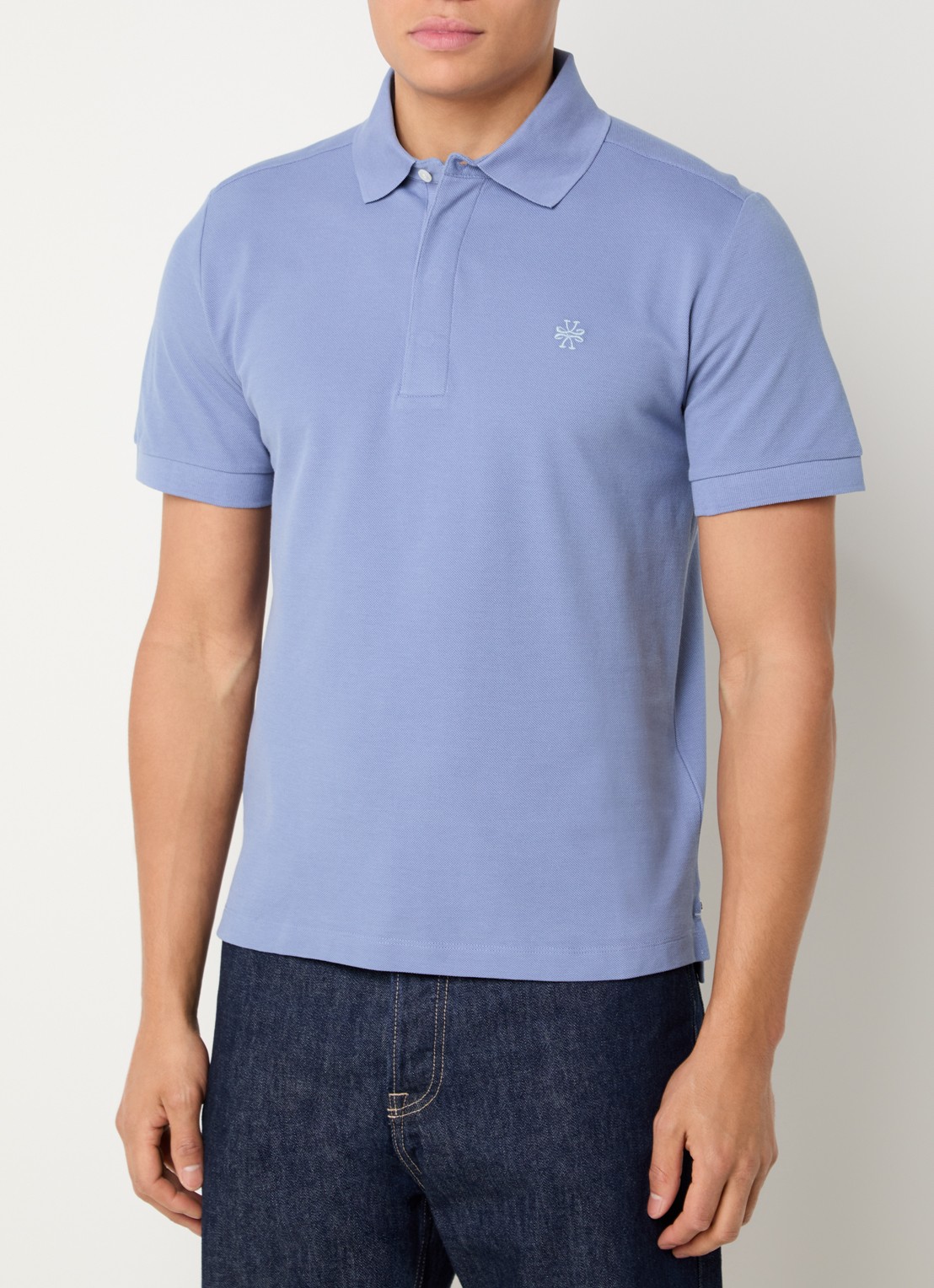 Jacob Cohën Regular fit polo van piqué katoen - detail 4 staalblauw