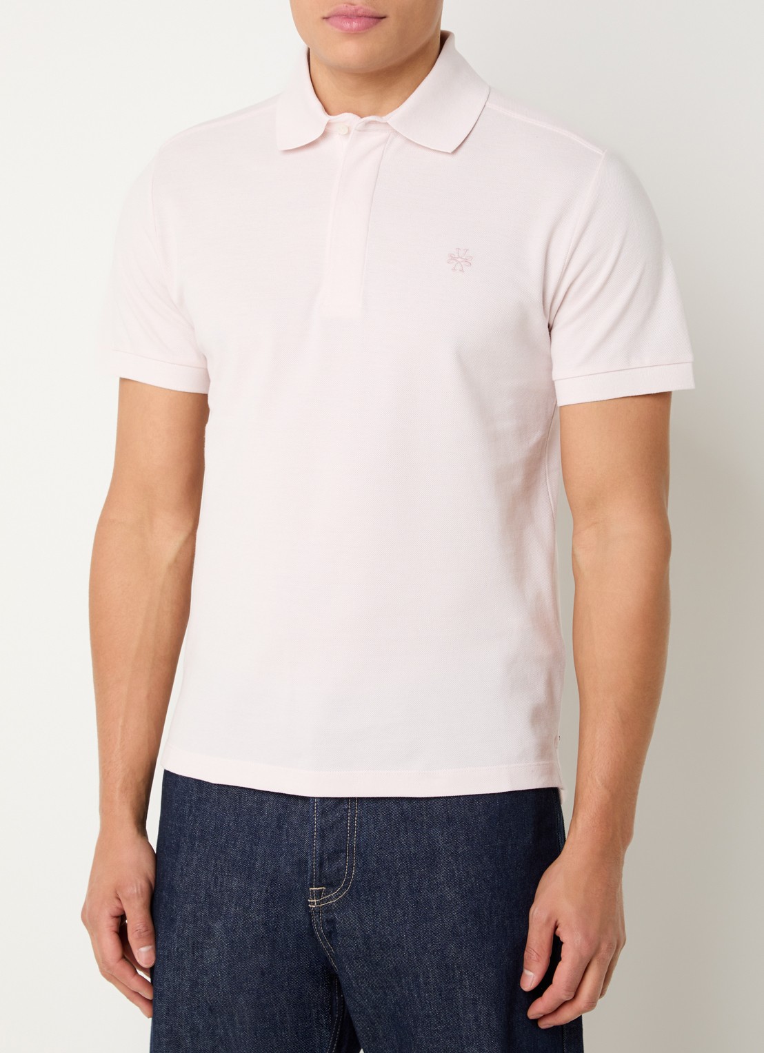 Jacob Cohën Regular fit polo van piqué katoen - detail 4 lichtroze