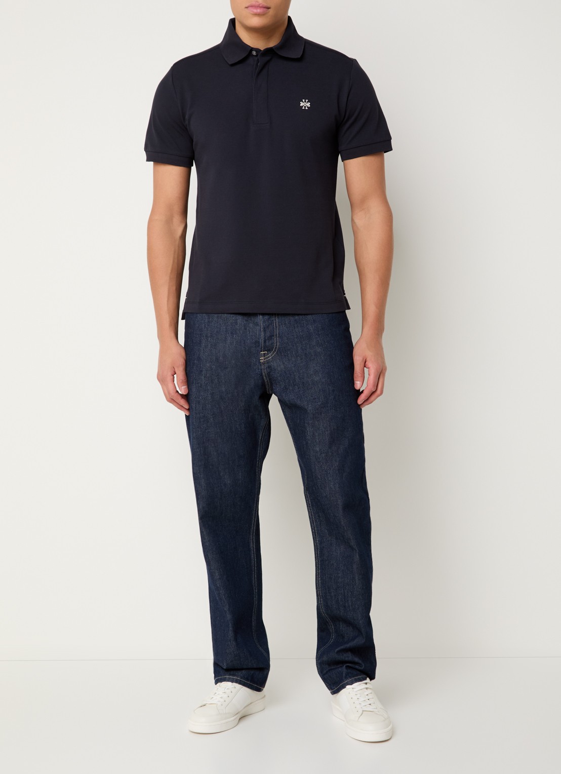 Jacob Cohën Regular fit polo van piqué katoen - voorkant 3 donkerblauw