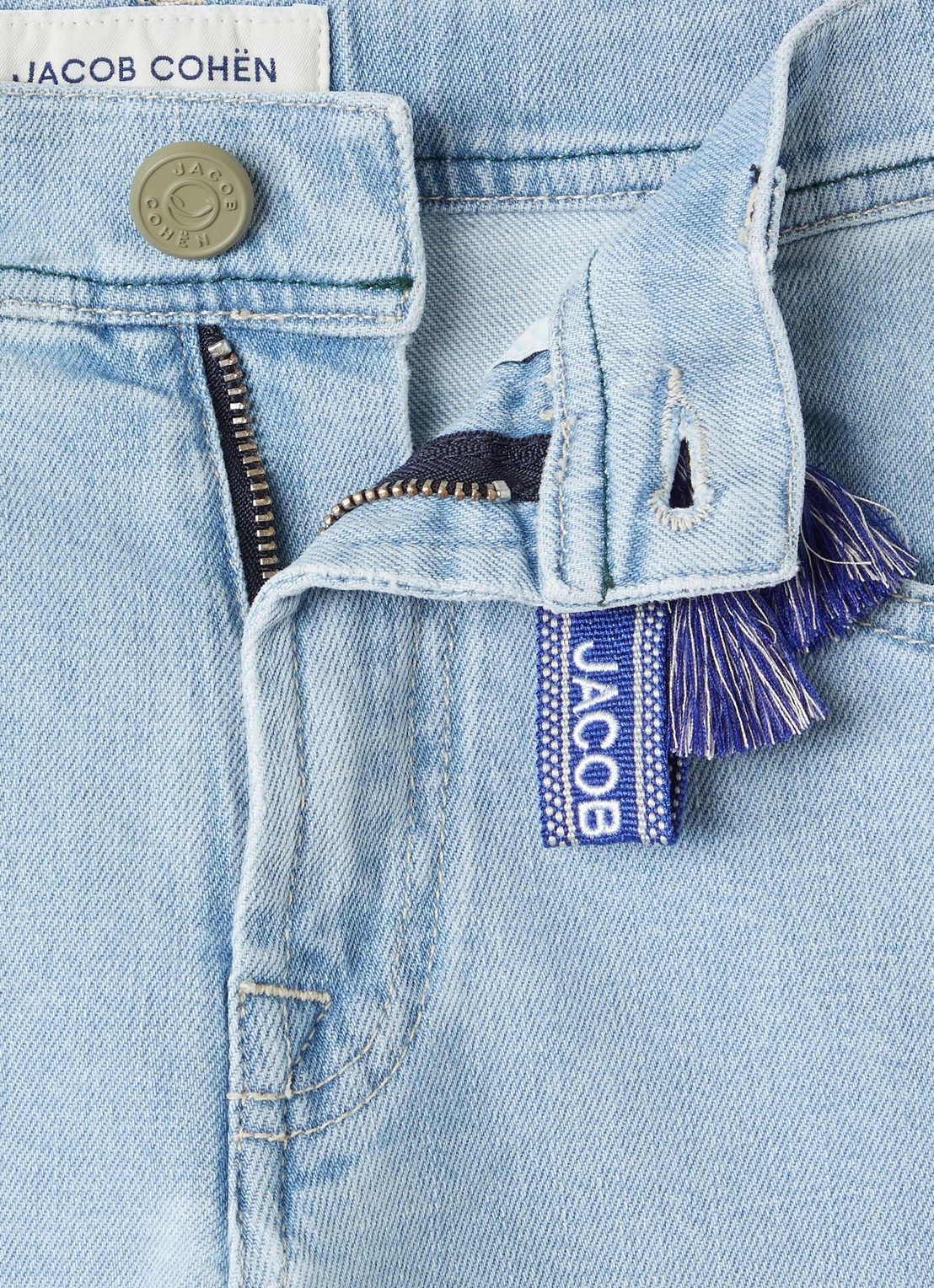 Jacob Cohën Slim fit jeans met lichte wassing - detail 3 lichtblauw