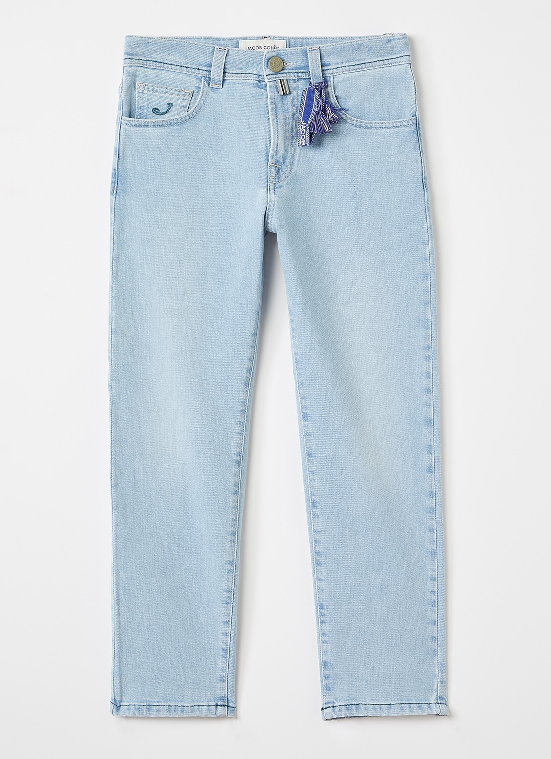 Jacob Cohën Slim fit jeans met lichte wassing - voorkant lichtblauw
