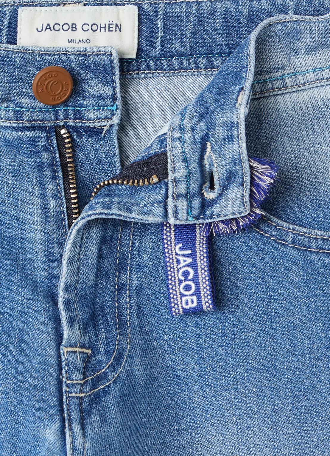 Jacob Cohën Slim fit jeans met lichte wassing - detail 3 indigo