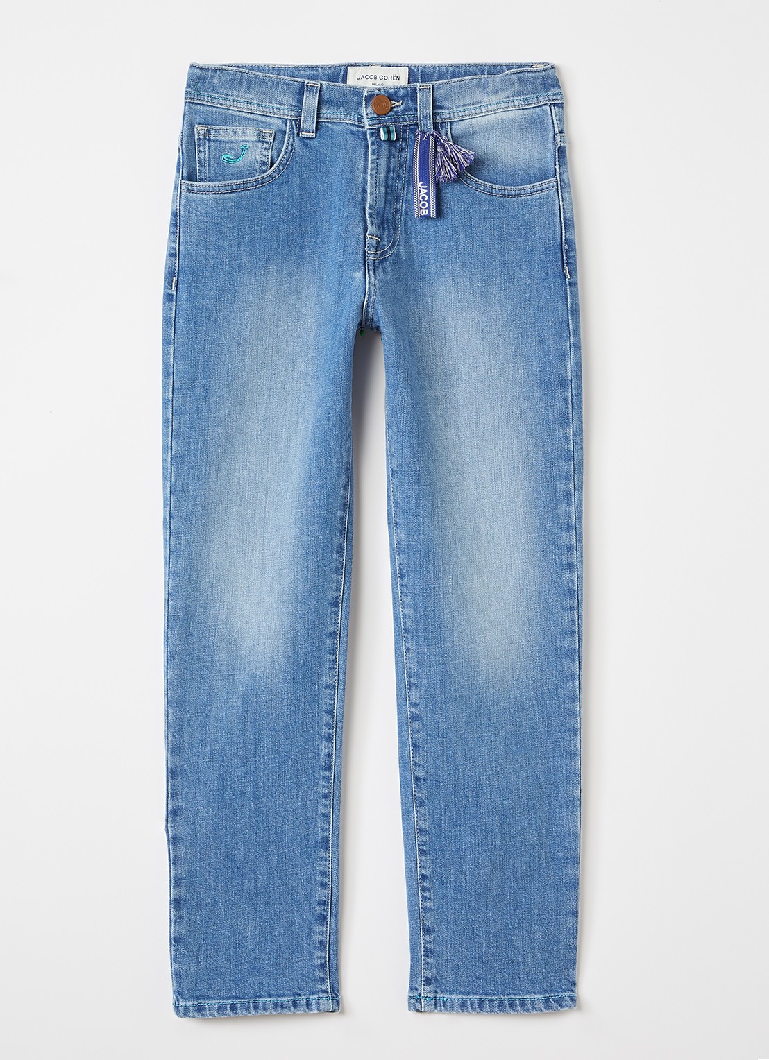 Jacob Cohën Slim fit jeans met lichte wassing - voorkant indigo