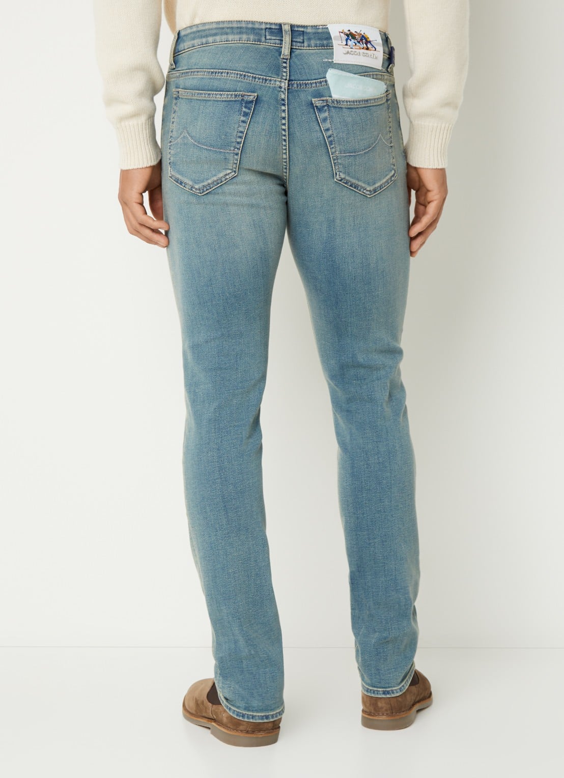 Jacob Cohën Slim fit jeans met medium wassing - achterkant 5 indigo
