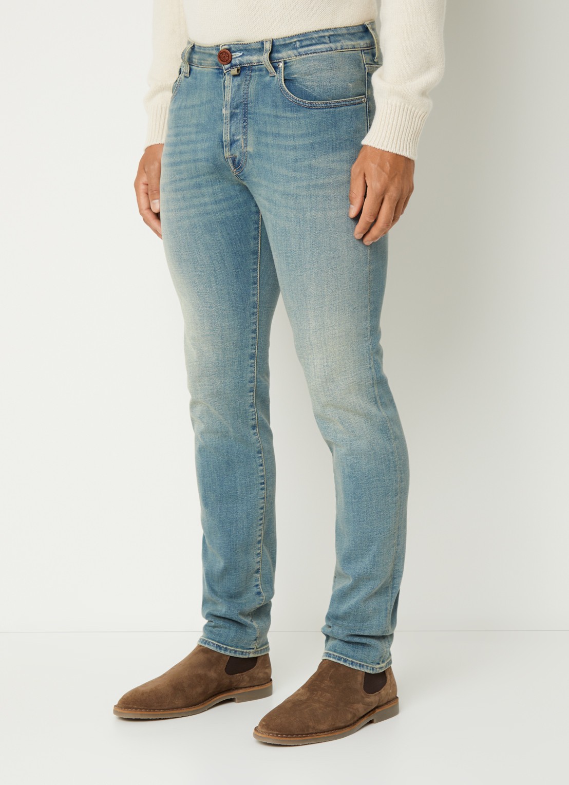 Jacob Cohën Slim fit jeans met medium wassing - detail indigo