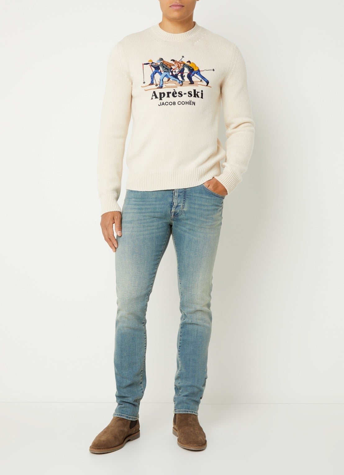 Jacob Cohën Slim fit jeans met medium wassing - voorkant 4 indigo