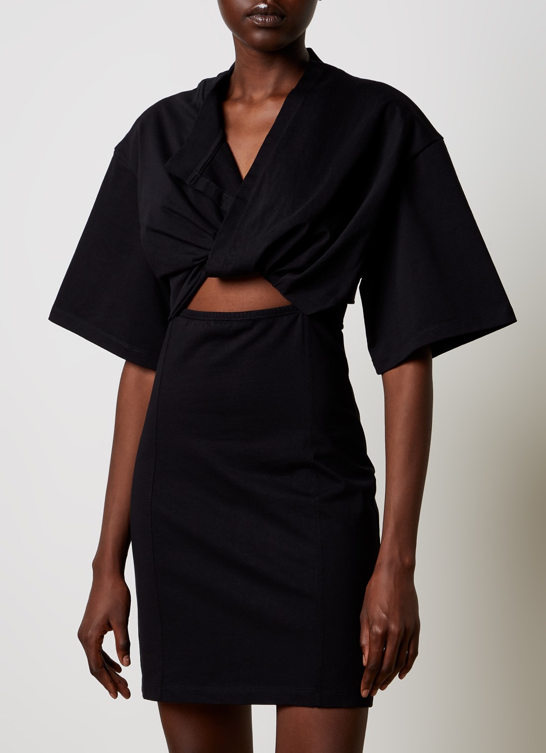 Jacquemus Bahia mini jurk met geknoopt detail - detail 2 zwart