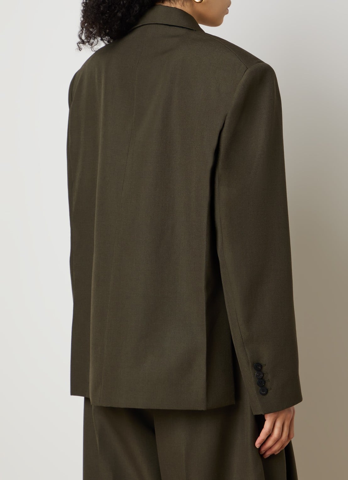 Jacquemus Blazer van wol met schoudervulling - achterkant khaki