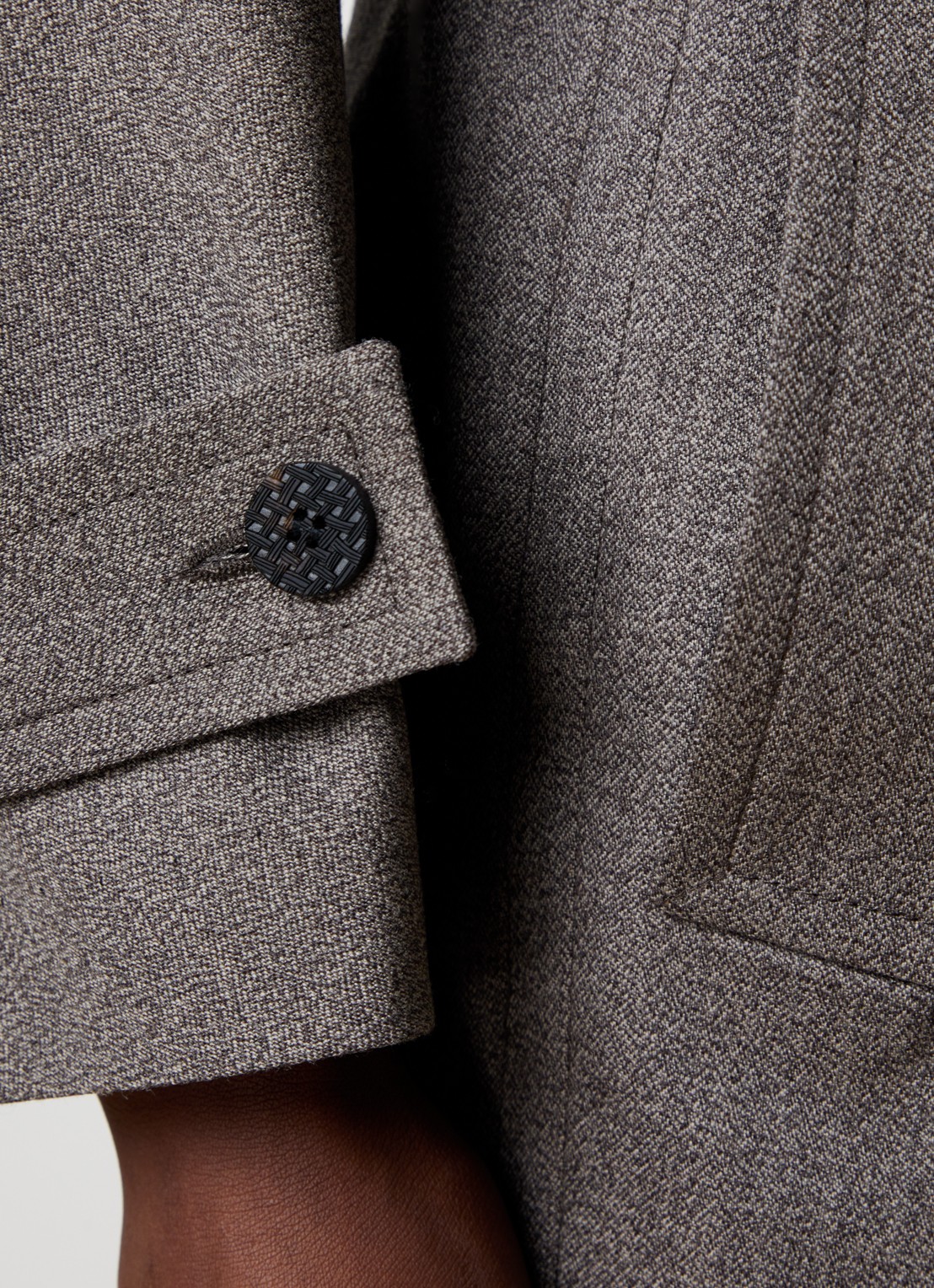 Jacquemus Boléro trenchcoat van scheerwol met strikceintuur - detail 4 donkerbruin
