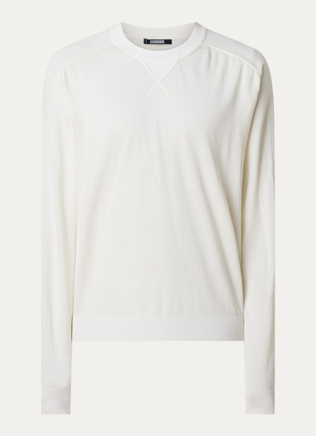 Jacquemus Brode fijngebreide trui van merino wol - voorkant 3 gebroken wit