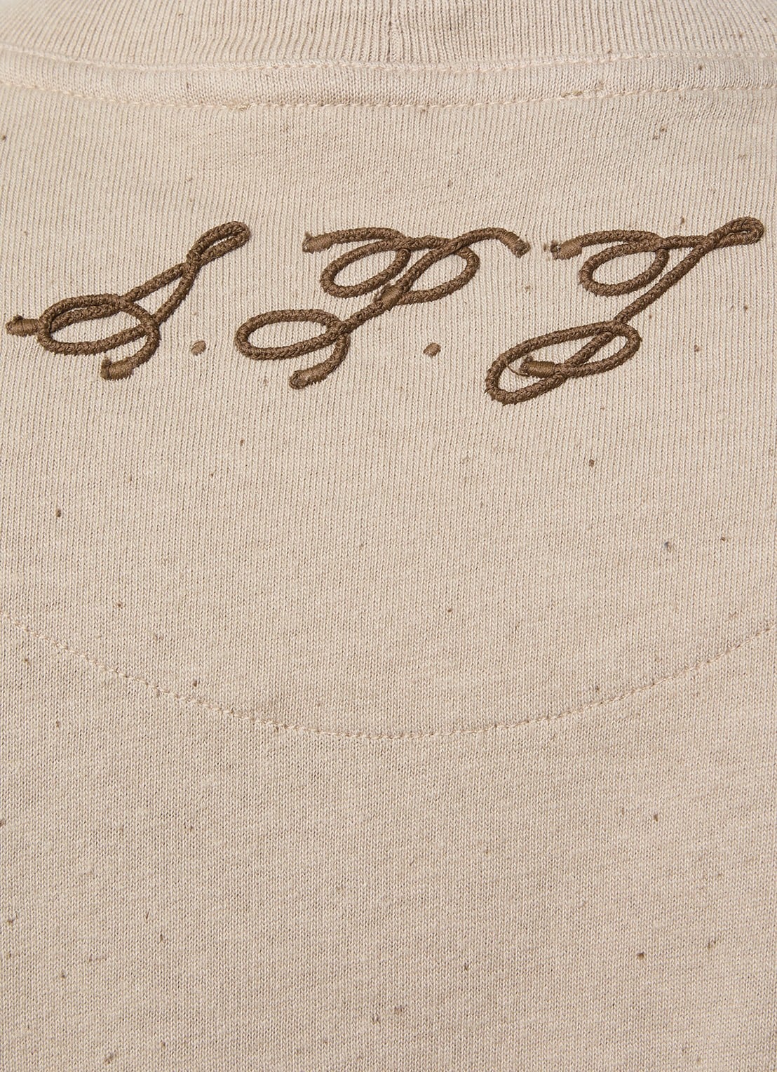 Jacquemus Brodero T-shirt met logoborduring - detail 5 donkerbeige