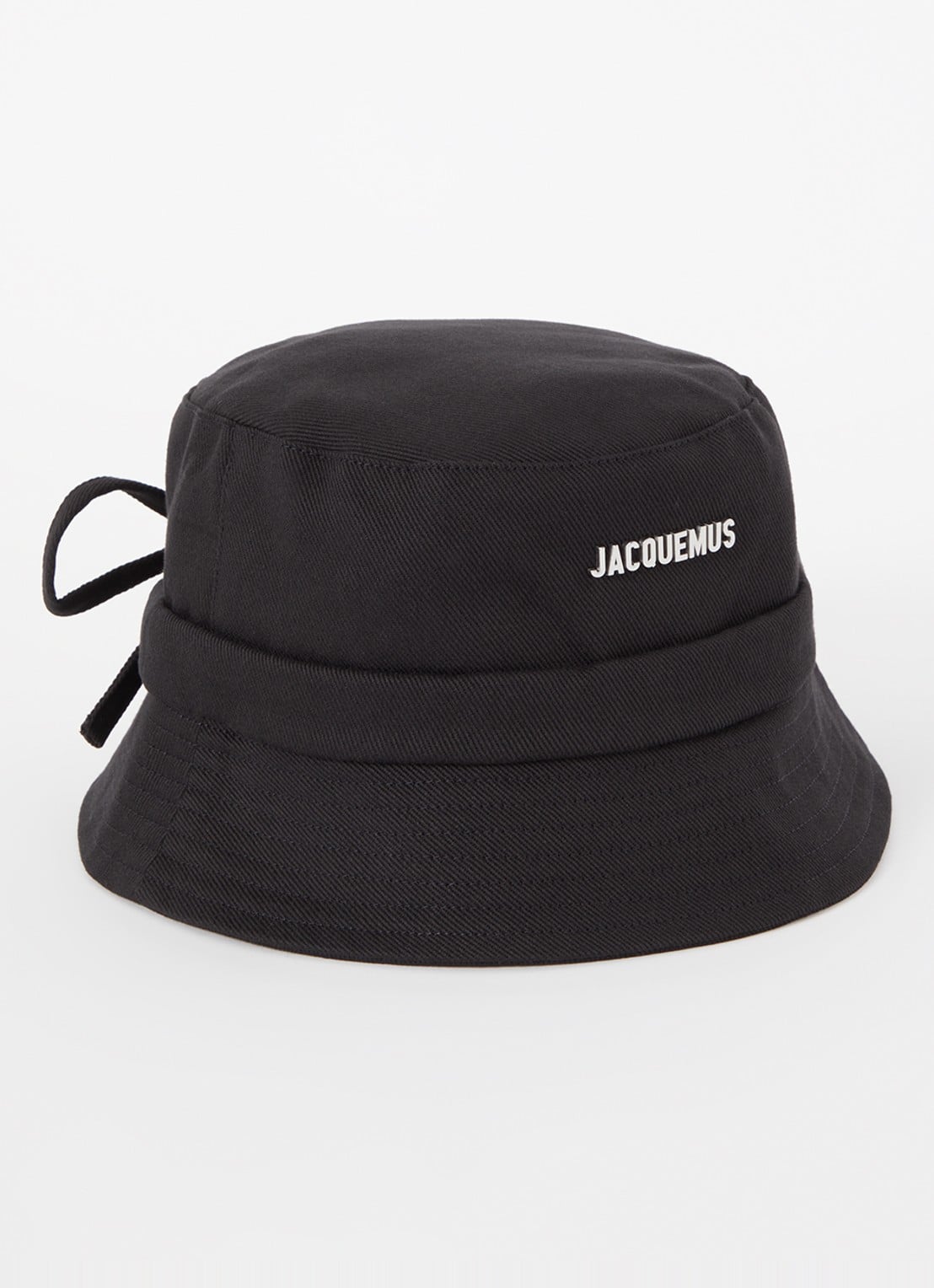 Jacquemus Bucket hoed met logo - voorkant zwart