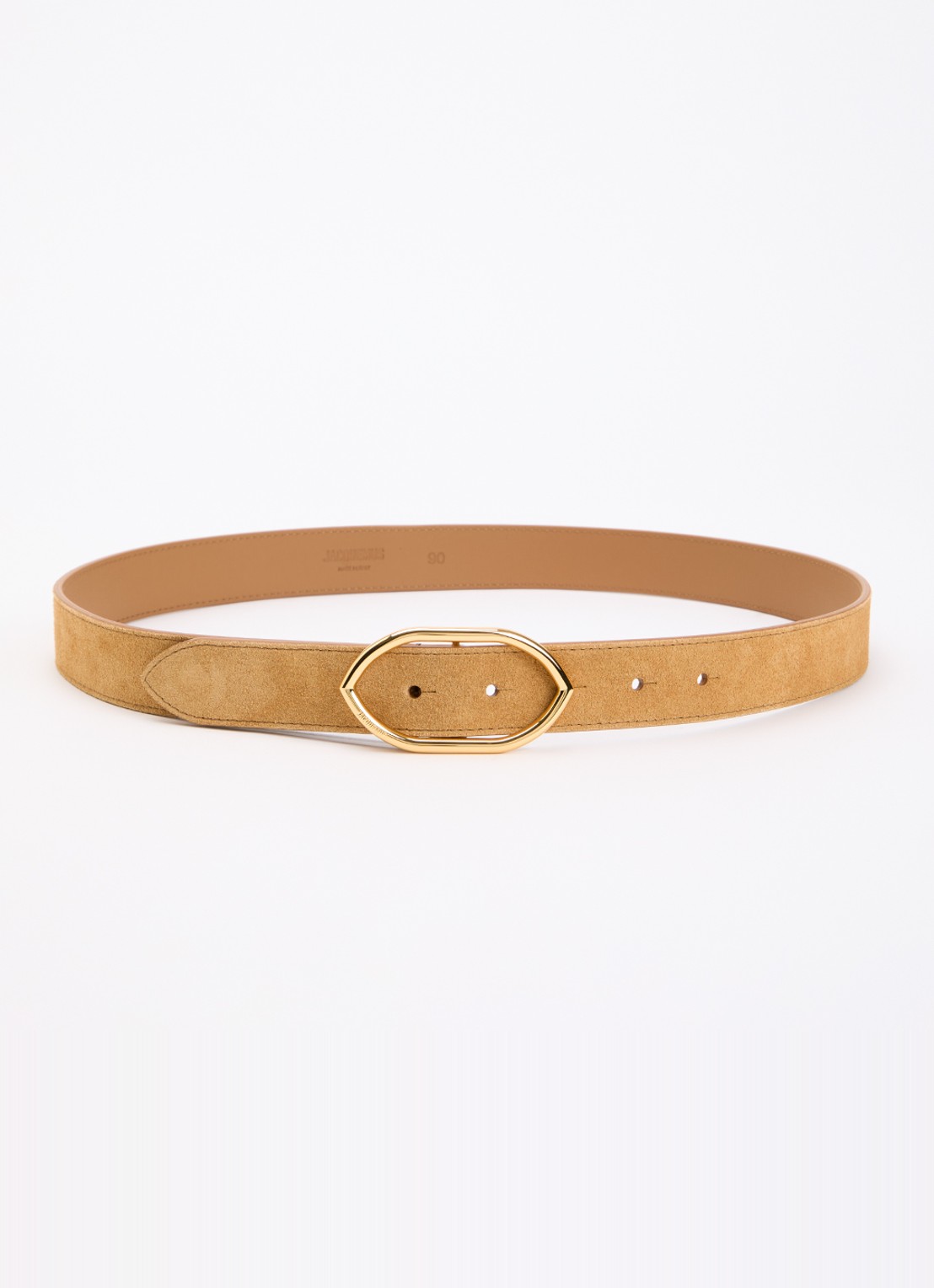 Jacquemus Calisson riem van kalfsleer  - voorkant 2 cognac