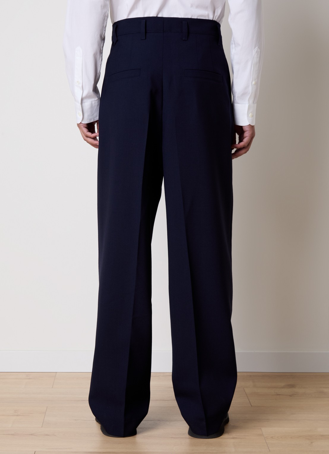 Jacquemus Canevas loose fit pantalon van wol met ceintuur - achterkant 3 donkerblauw