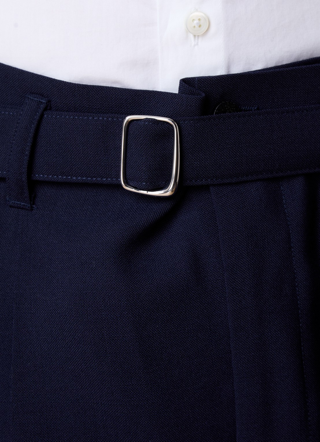 Jacquemus Canevas loose fit pantalon van wol met ceintuur - detail 6 donkerblauw
