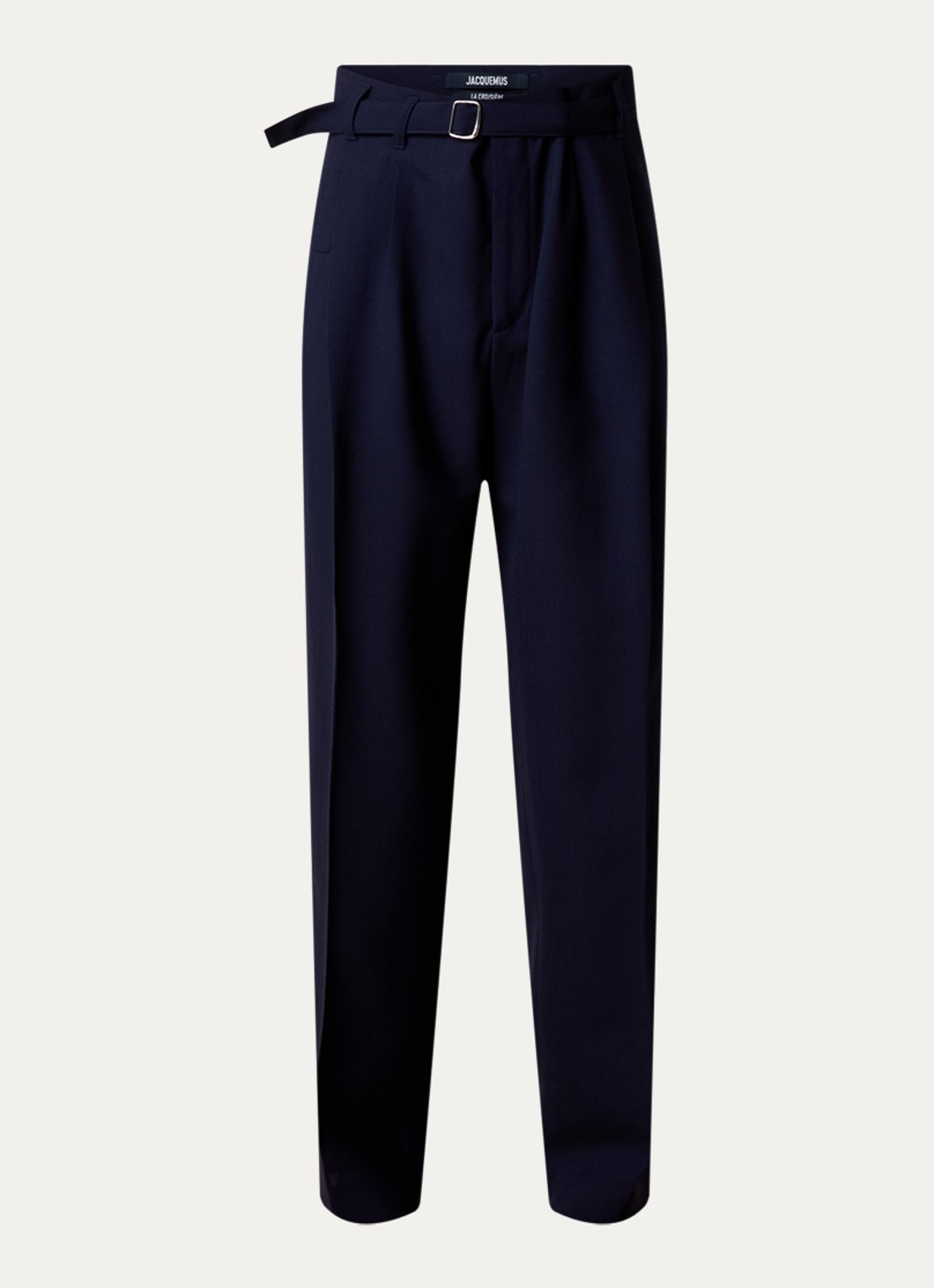 Jacquemus Canevas loose fit pantalon van wol met ceintuur - voorkant donkerblauw