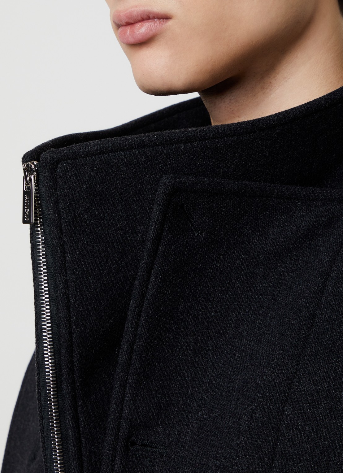 Jacquemus Carrera gewatteerd jack in scheerwolblend met opstaande kraag - detail 5 donkergrijs