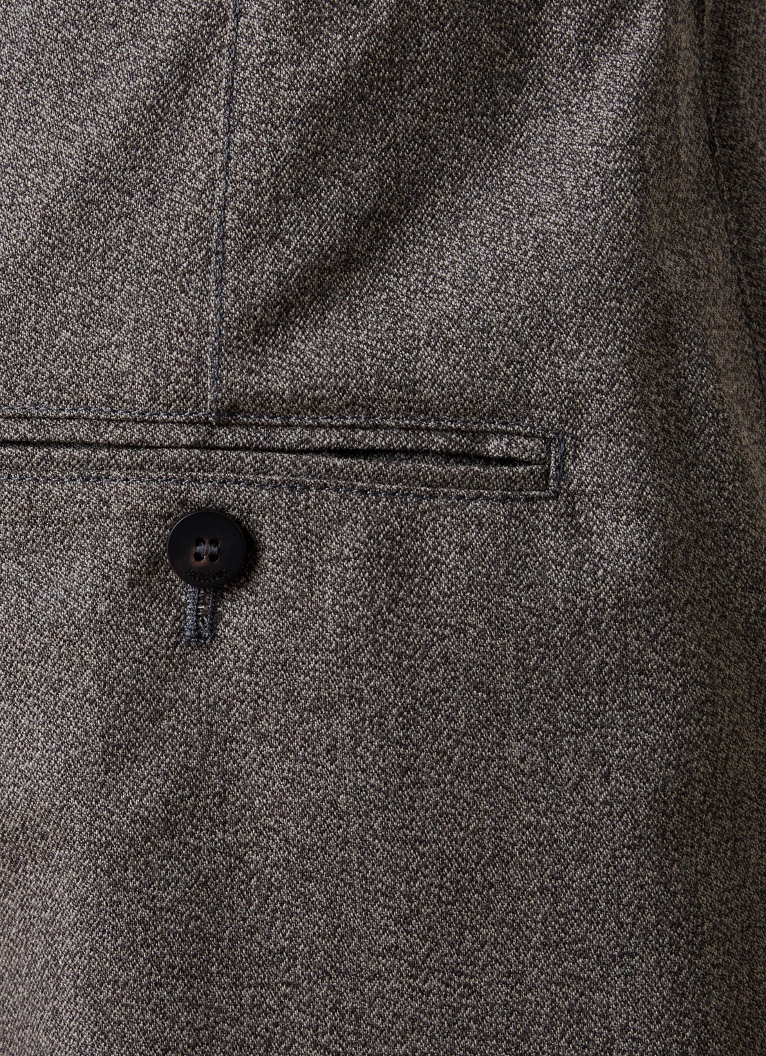 Jacquemus Citta high waist straight fit pantalon van scheerwol - detail 2 donkerbruin