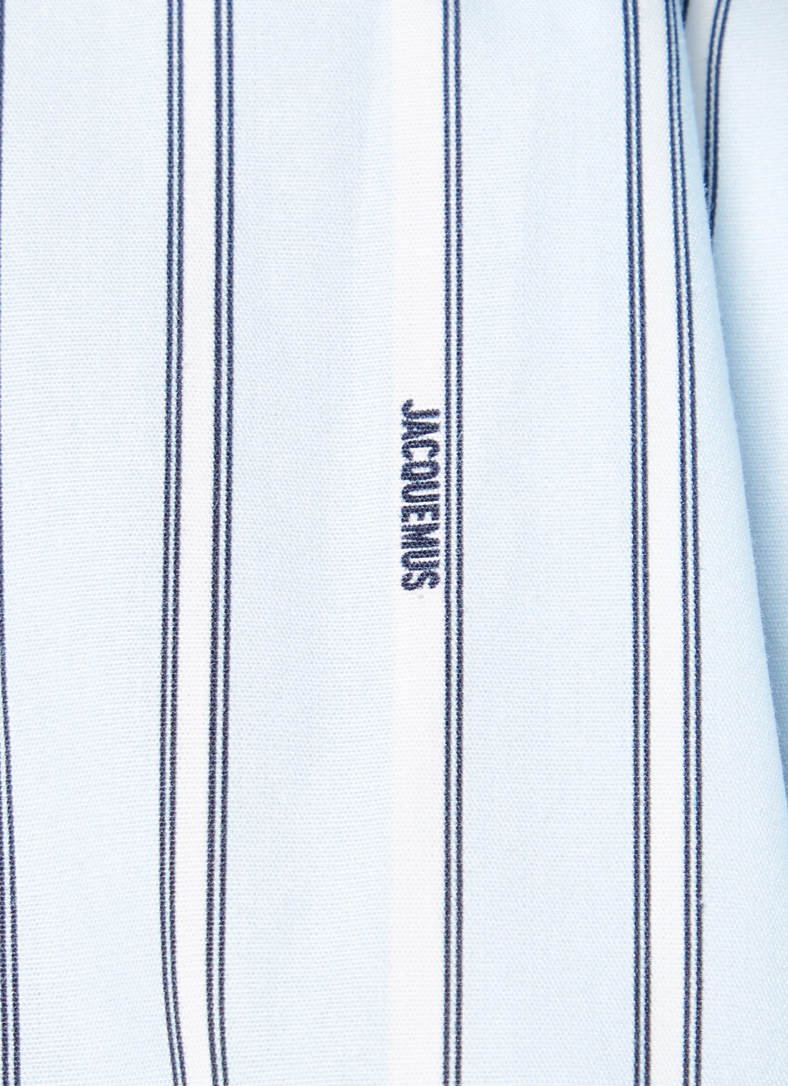 Jacquemus Cropped blouse met streepprint - detail 4 lichtblauw