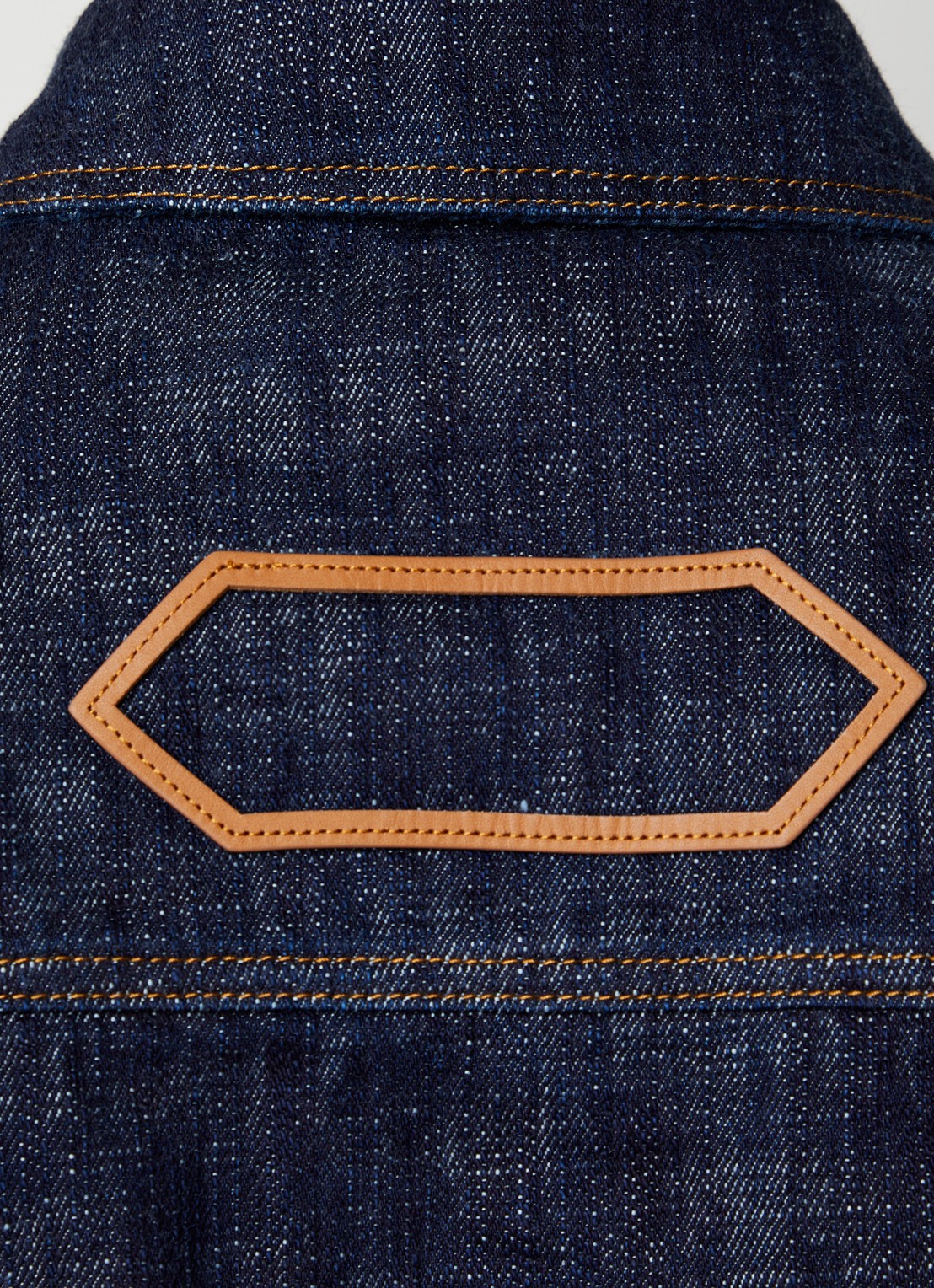 Jacquemus de-Nîmes Canevas spijkerjas met logo en steekzakken - detail 2 donkerblauw