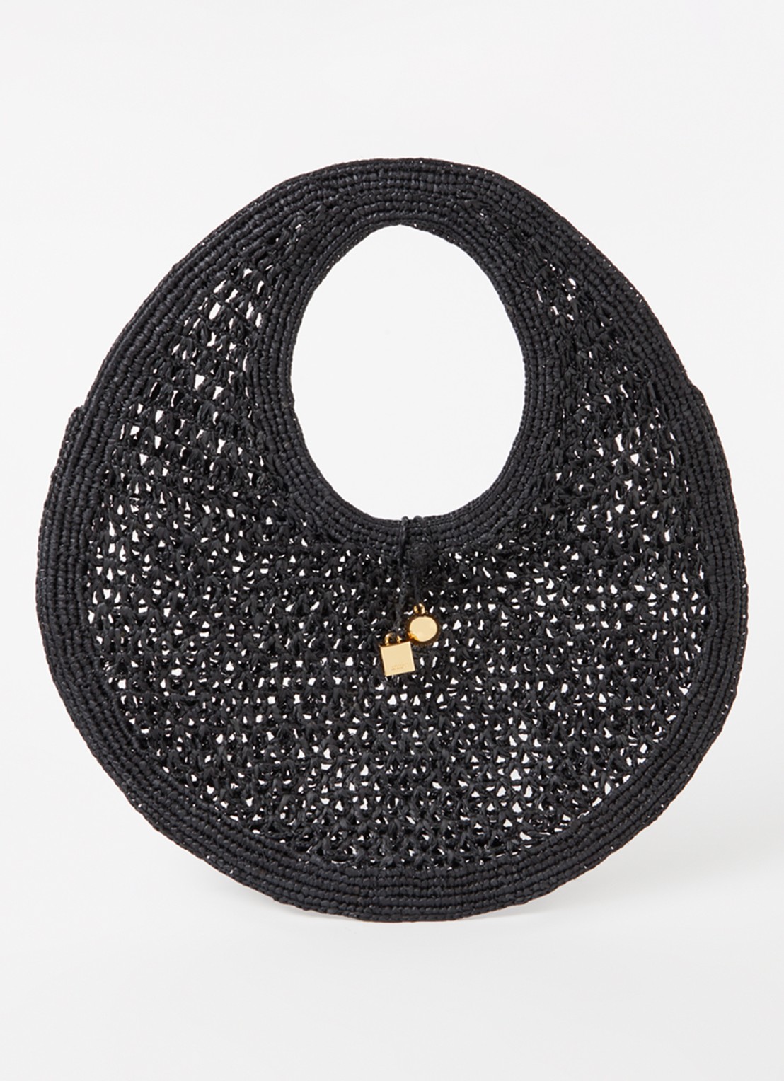 Jacquemus De Spaggia shopper van raffia - voorkant 5 zwart