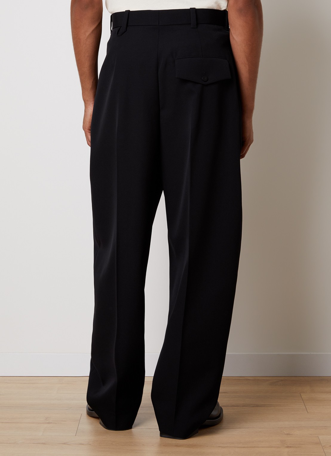 Jacquemus Fernando loose fit pantalon van wol met steekzakken - achterkant 6 zwart