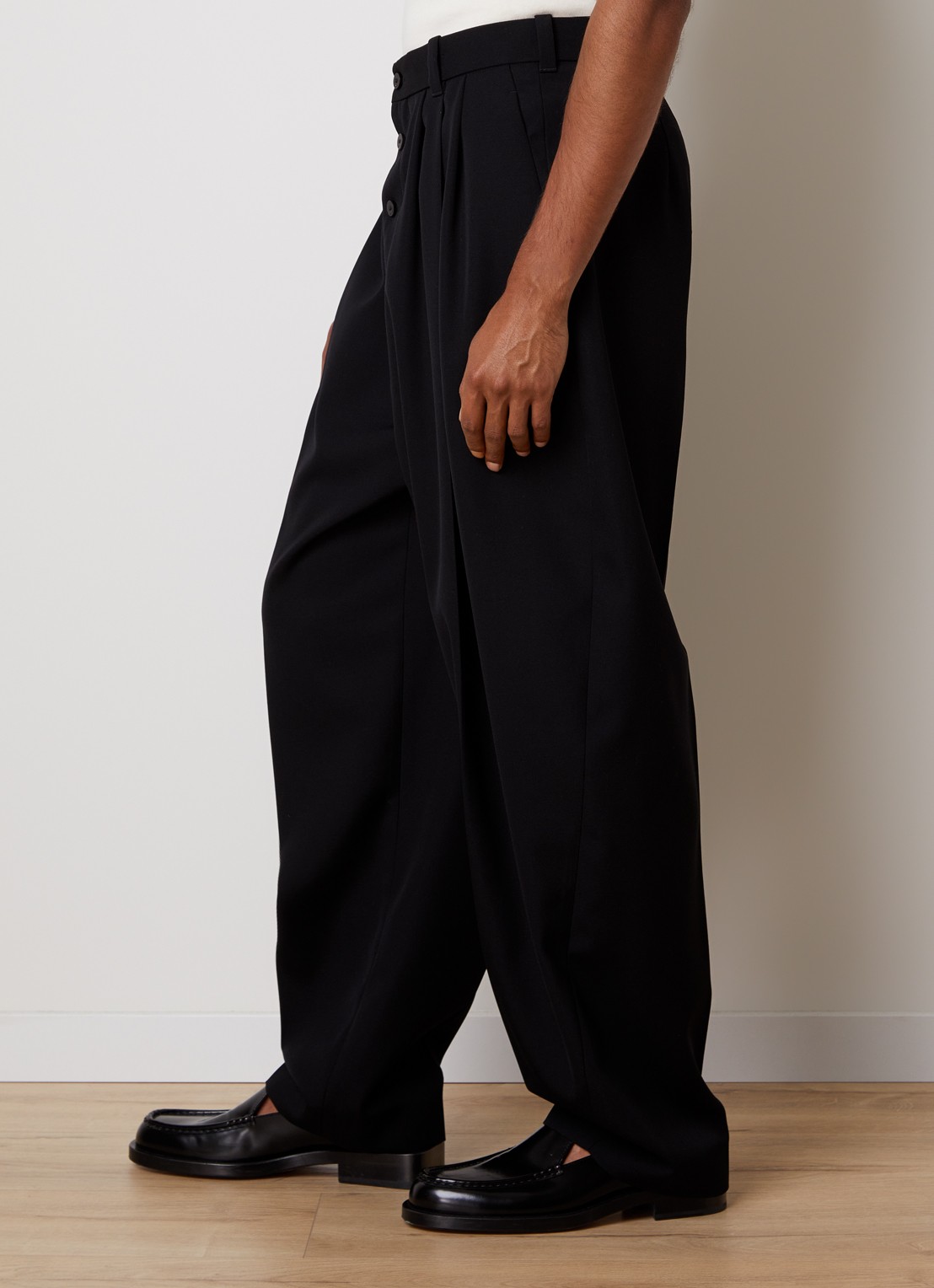 Jacquemus Fernando loose fit pantalon van wol met steekzakken - detail 2 zwart
