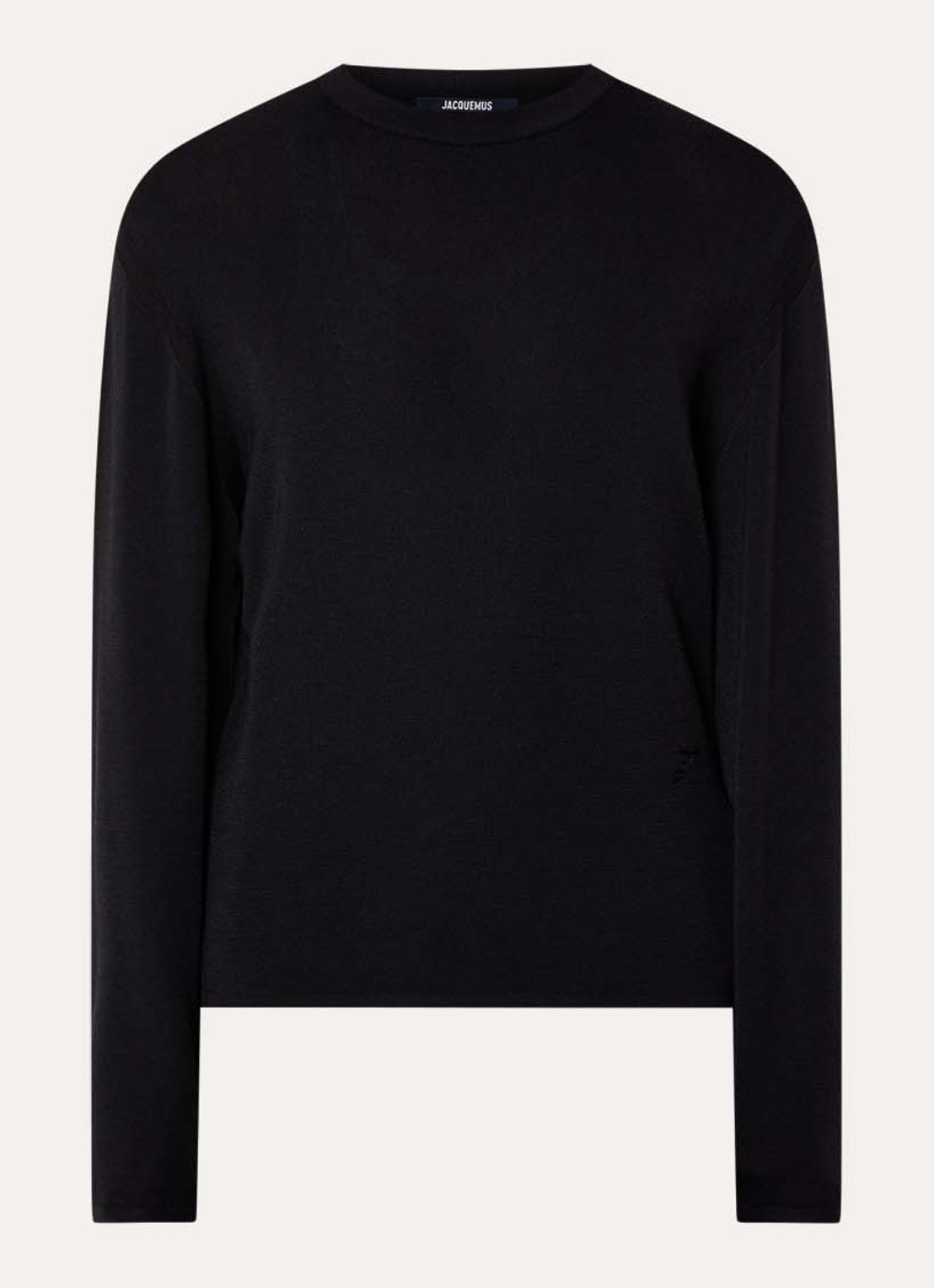 Jacquemus Fijngebreide pullover in zijdeblend met borduring - voorkant 4 zwart
