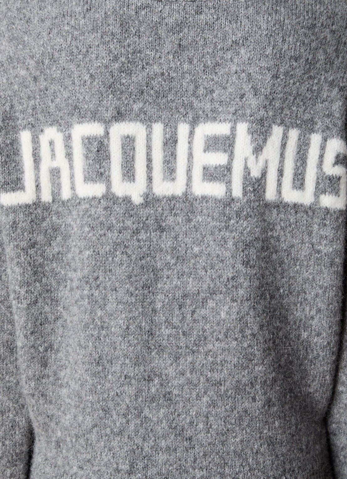 Jacquemus Fijngebreide trui in alpaca wolblend met backprint - detail 5 grijs