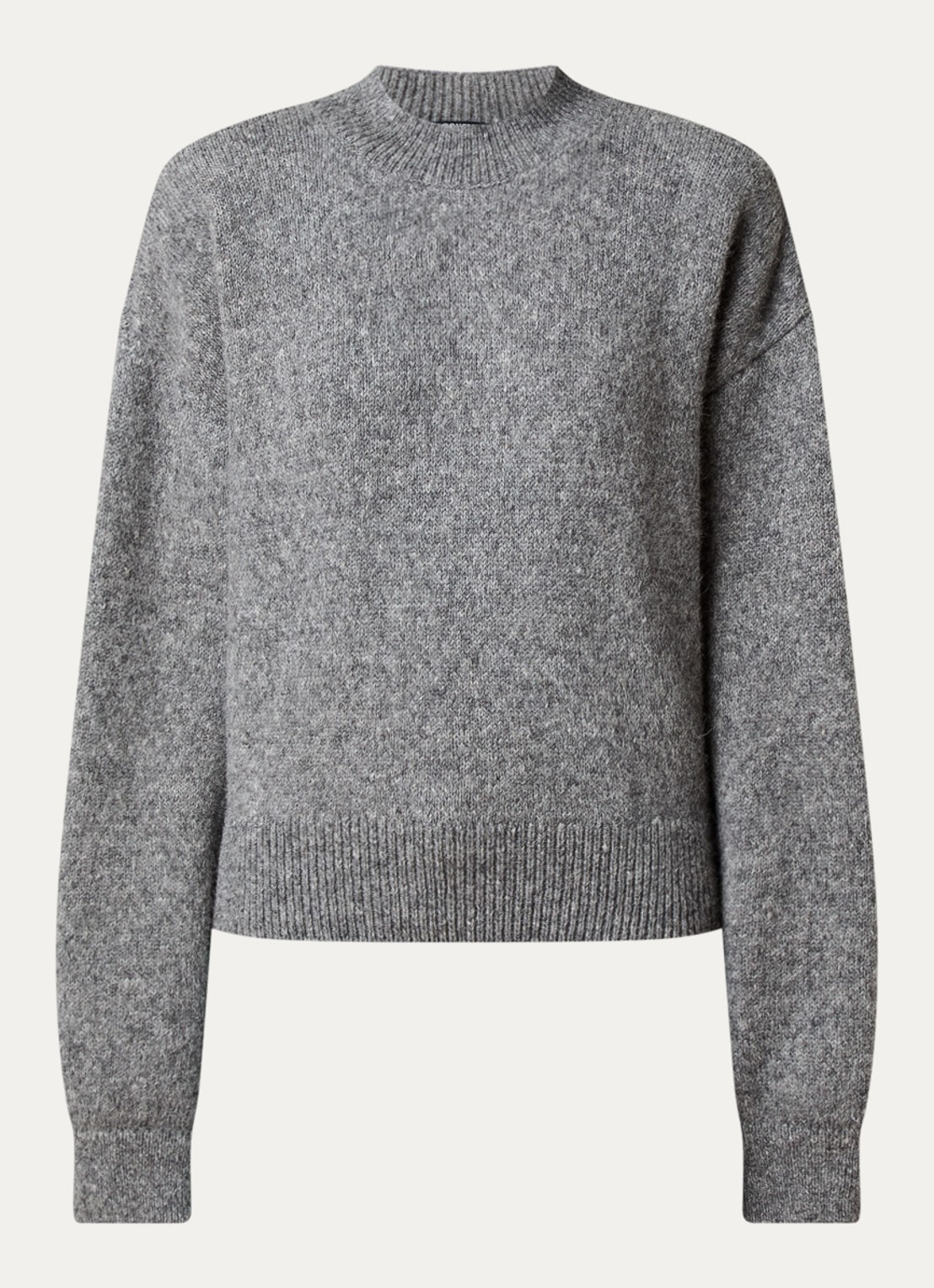 Jacquemus Fijngebreide trui in alpaca wolblend met backprint - voorkant 2 grijs