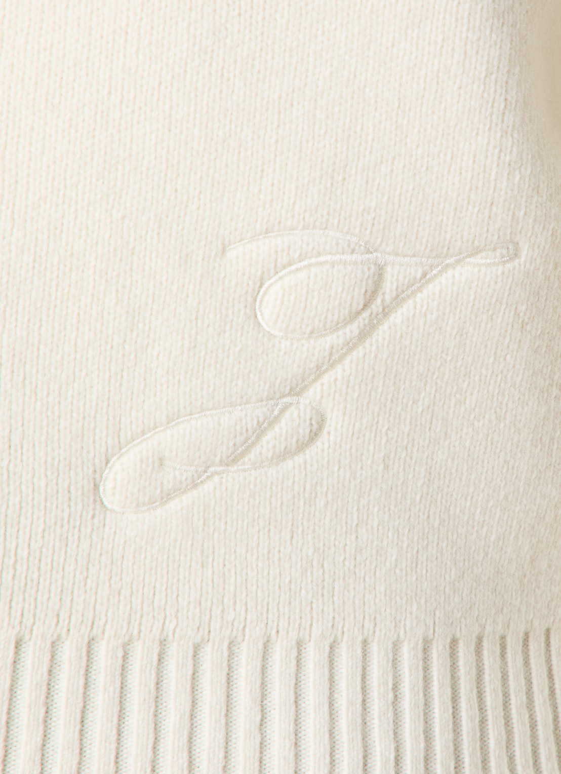 Jacquemus Fijngebreide trui in wolblend met col - detail 2 gebroken wit