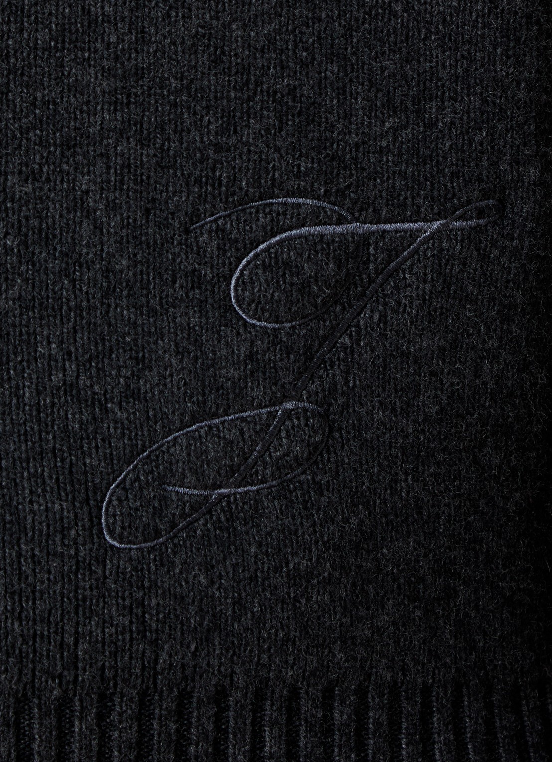 Jacquemus Fijngebreide trui in wolblend met col - detail 2 donkergrijs