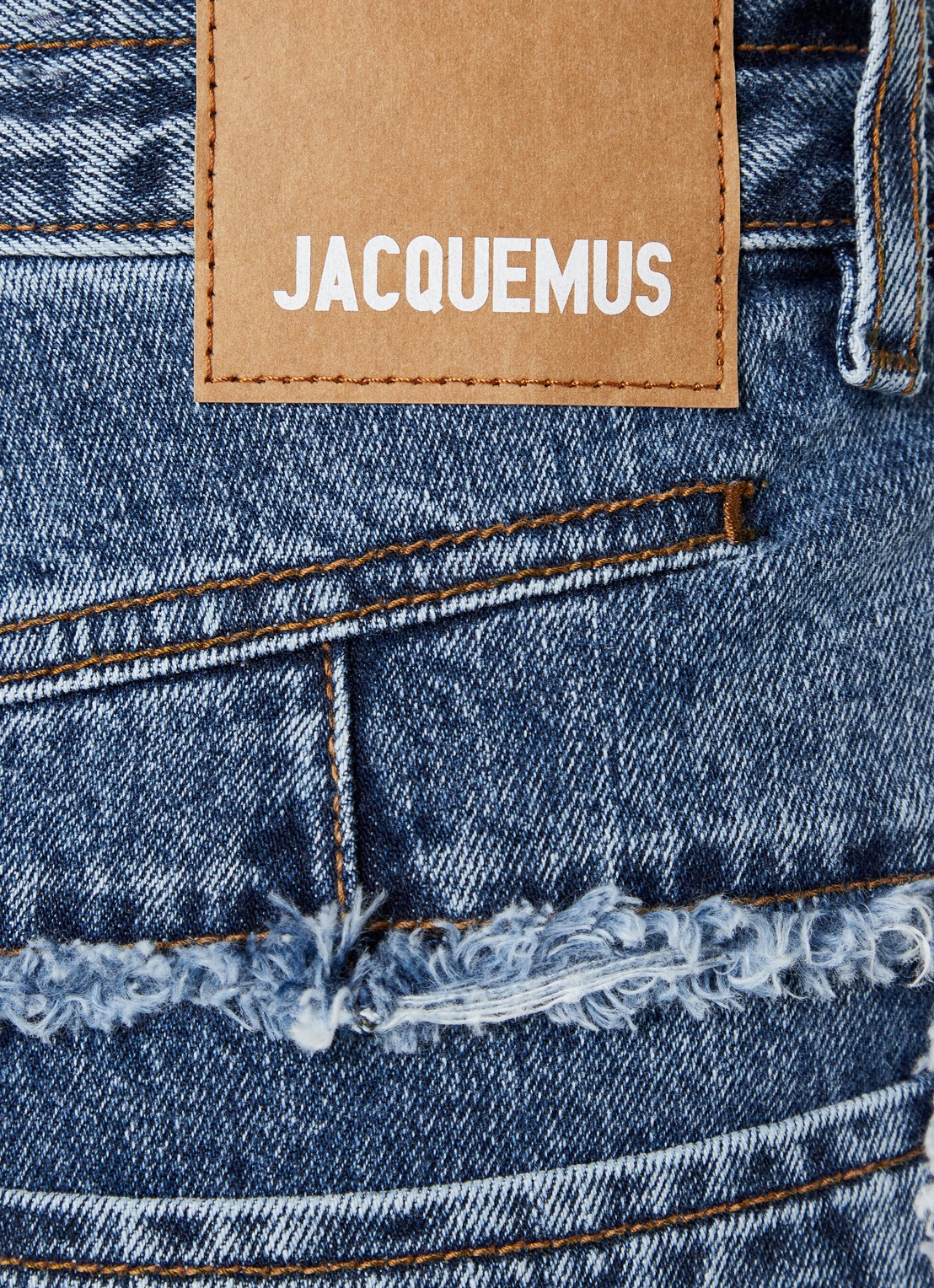 Jacquemus High waist flared fit cropped jeans met medium wassing - detail 5 indigo