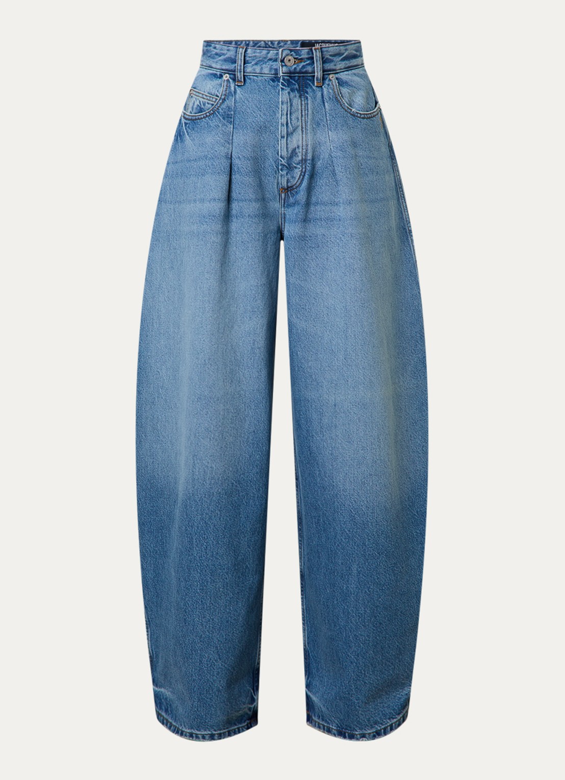Jacquemus High waist wide fit jeans met medium wassing - voorkant 2 indigo