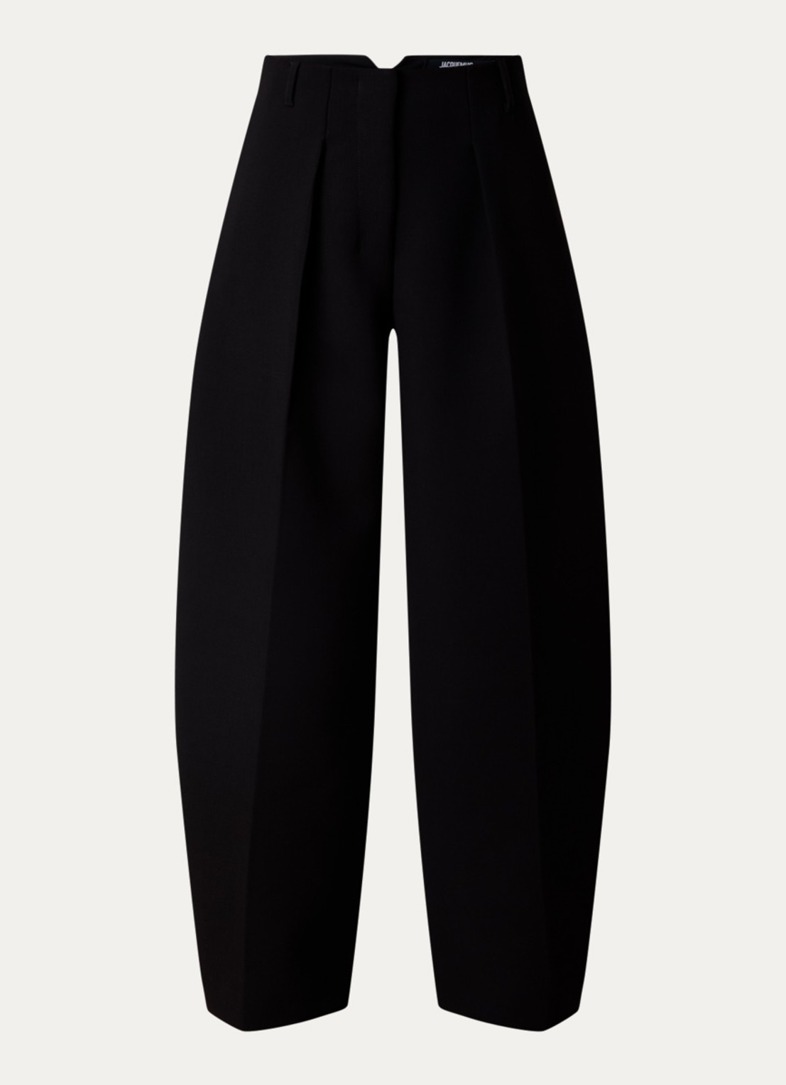 Jacquemus High waist wide fit pantalon met steekzakken - voorkant 3 zwart